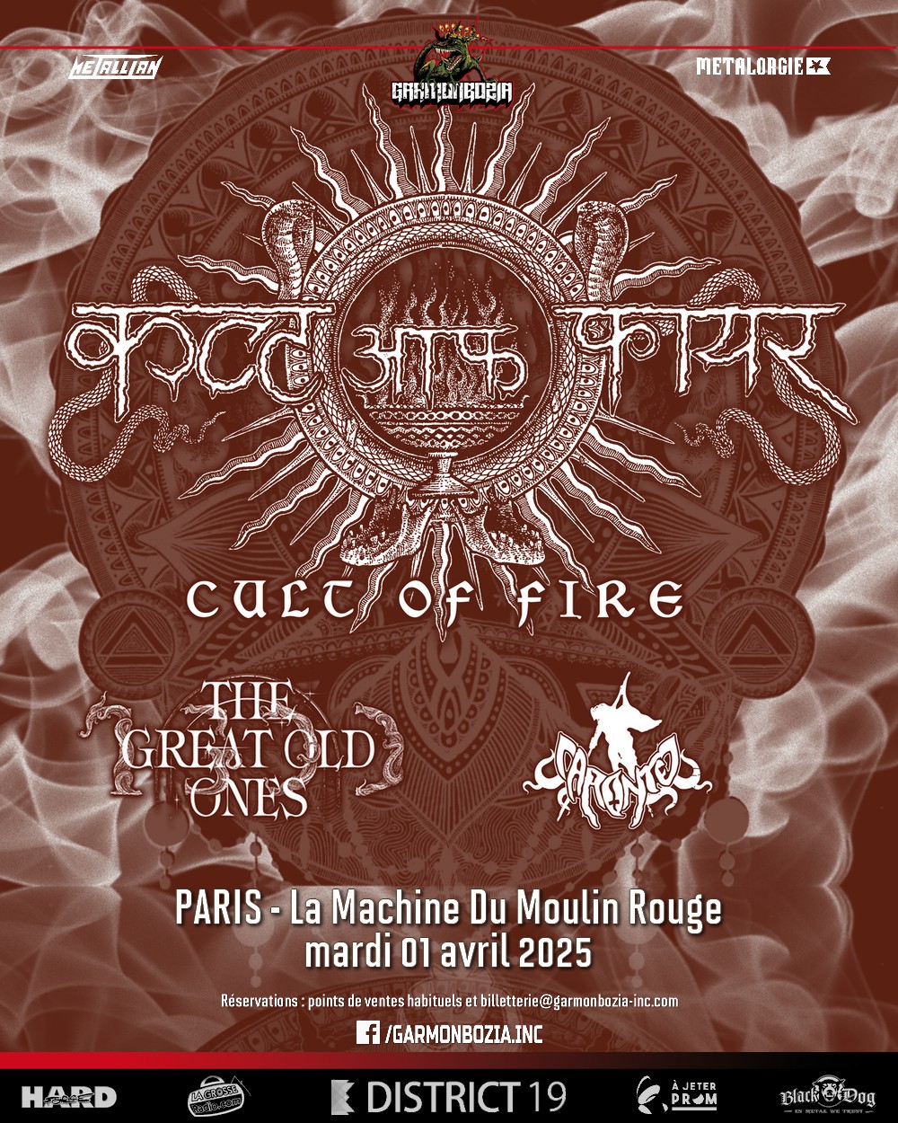 Cult of Fire + Caronte + The Great Old Ones @ La Machine du Moulin Rouge - Paris (75) - 1 avril 2025